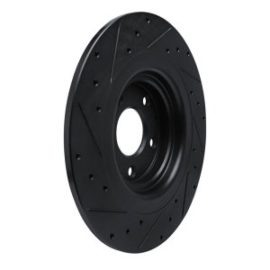 Mazda CX-9 Brake Rotor (1) - Rear Right - R1 Concepts - Drilled & Slotted - Black - `16-`23